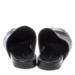 Pre Owned Balenciaga Black Leather Cosy BB Slippers Size 41 