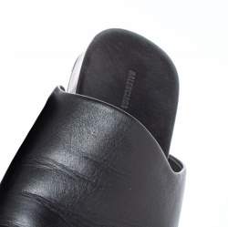 Pre Owned Balenciaga Black Leather Cosy BB Slippers Size 41 