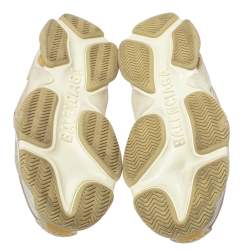 Pre Owned Balenciaga Multicolor Mesh, Nubuck And Leather Triple S Platform Sneakers Size 45