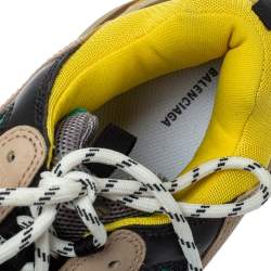 Pre Owned Balenciaga Multicolor Mesh, Nubuck And Leather Triple S Platform Sneakers Size 45