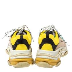 Pre Owned Balenciaga Multicolor Mesh, Nubuck And Leather Triple S Platform Sneakers Size 45