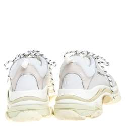 Pre Owned حذاء رياضي بالنسياغا تريبل أس ترينر شبك وجلد ثلاثي اللون مقاس 45