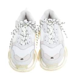 Pre Owned حذاء رياضي بالنسياغا تريبل أس ترينر شبك وجلد ثلاثي اللون مقاس 45