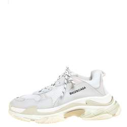 Pre Owned حذاء رياضي بالنسياغا تريبل أس ترينر شبك وجلد ثلاثي اللون مقاس 45