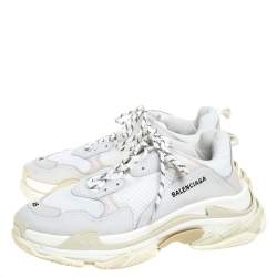 Pre Owned حذاء رياضي بالنسياغا تريبل أس ترينر شبك وجلد ثلاثي اللون مقا س 45