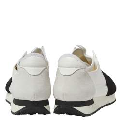 Pre Owned Balenciaga White Mesh And Leather Race Runner Low Top Sneakers Size 46