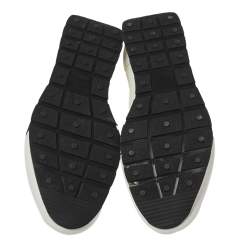 Pre Owned Balenciaga White Mesh And Leather Race Runner Low Top Sneakers Size 46