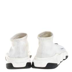 Pre Owned Balenciaga Off white Knit Fabric Speed Trainer Sneakers Size 42