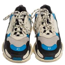 Pre Owned حذاء رياضي بالنسياغا "تريبل أس" كبير الحجم جلد و شبك متعدد الألوان مقاس 41