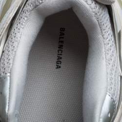 مملوكة مسبقًا Balenciaga White Leather And Mesh Track Trainers Sneakers Size 42