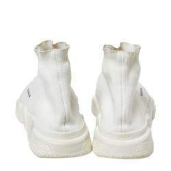 Pre Owned حذاء رياضي بالنسياغا سبيد تريكو أبيض مقاس 44