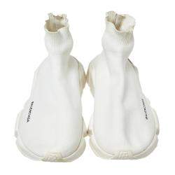 Pre Owned حذاء رياضي بالنسياغا سبيد تريكو أبيض مقاس 44