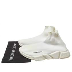 Pre Owned حذاء رياضي بالنسياغا سبيد تريكو أبيض مقاس 44