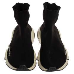 مملوكة مسبقًا Balenciaga Black Knit Fabric Speed Runner Sneaker Size 40