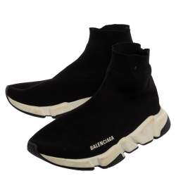 مملوكة مسبقًا Balenciaga Black Knit Fabric Speed Runner Sneaker Size 40