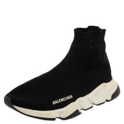 مملوكة مسبقًا Balenciaga Black Knit Fabric Speed Runner Sneaker Size 40