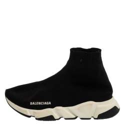 مملوكة مسبقًا Balenciaga Black Knit Fabric Speed Runner Sneaker Size 40