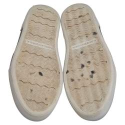 Pre Owned Balenciaga Black/Brown Mesh And Leather Lace Up High Top Sneakers Size 40