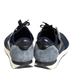 Pre Owned Balenciaga Multicolor Mesh Leather And Suede Race Runner Sneaker Size 43