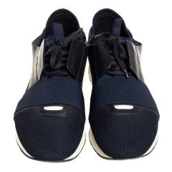 Pre Owned Balenciaga Multicolor Mesh Leather And Suede Race Runner Sneaker Size 43