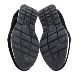 Pre Owned Balenciaga Black Suede And Leather Race Runner Sneakers Size 43