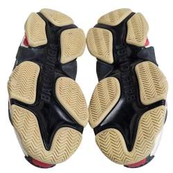 Pre Owned Balenciaga Multicolor Mesh And Leather Triple S Low Top Sneakers Size 41