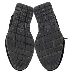 Pre Owned حذاء رياضي بالنسياغا ريس رانر شبكة وجلد لامع أخضر زيتوني/أسود مقاس 42