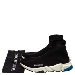 مملوكة مسبقًا Balenciaga Black Knit Fabric Speed High Top Sneakers Size 42