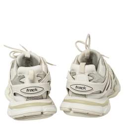 Pre Owned حذاء رياضي بالنسياغا تراك ترينرز شبك و جلد أبيض مقاس 41