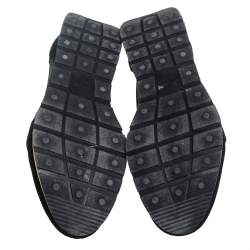 Pre Owned Balenciaga Black Mesh And Leather Race Runner Low Top Sneakers Size 45