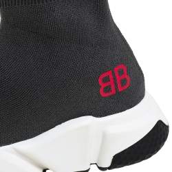 Pre Owned Balenciaga Grey Knit Fabric Speed Trainers High Top Sneaker Size 40
