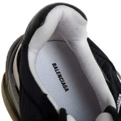 Pre Owned حذاء رياضى بالنسياغا تريبل إس سويدى ونايلون كستنائي وأسود منخفض من أعلى مقاس 45