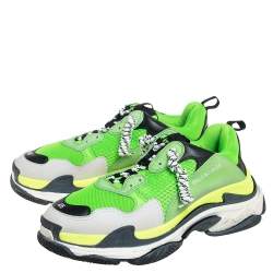 Pre Owned حذاء رياضي بالنسياغا تريبل إس شفاف جلد وشبك متعدد الألوان مقاس 45