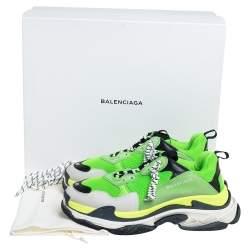 Pre Owned حذاء رياضي بالنسياغا تريبل إس شفاف جلد وشبك متعدد الألوان مقاس 45