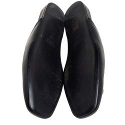 Balenciaga Black Leather Cosy BB Logo Embellished Mules Size 44 