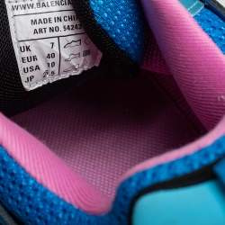 Pre Owned Balenciaga Multicolor Synthetic Leather And Mesh Track Low Top Sneakers Size 40