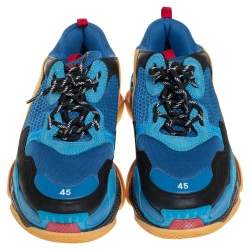 مملوكة مسبقًا Balenciaga Multicolor Leather and Mesh Triple S Sneaker Size 45 