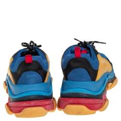 مملوكة مسبقًا Balenciaga Multicolor Leather and Mesh Triple S Sneaker Size 45 