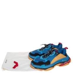 مملوكة مسبقًا Balenciaga Multicolor Leather and Mesh Triple S Sneaker Size 45 