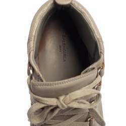 Pre Owned Balenciaga Grey Leather Arena Low Top Sneakers Size 40