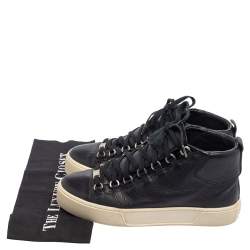 Pre Owned حذاء رياضي بالنسياغا ارينا هاي توب جلد أسود مقاس 40 