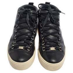 Pre Owned حذاء رياضي بالنسياغا ارينا هاي توب جلد أسود مقاس 40 