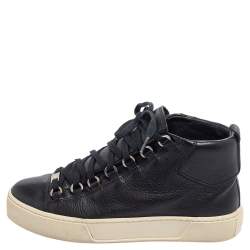 Pre Owned حذاء رياضي بالنسياغا ارينا هاي توب جلد أسود مقاس 40 