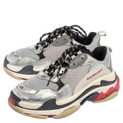 Pre Owned Balenciaga Multicolor Mesh And Leather Triple S Sneakers Size 41