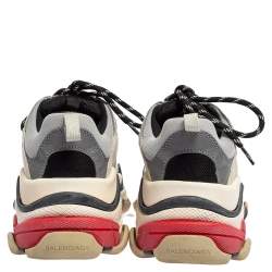 Pre Owned Balenciaga Multicolor Mesh And Leather Triple S Sneakers Size 41