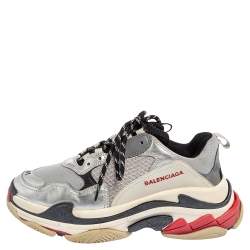 Pre Owned Balenciaga Multicolor Mesh And Leather Triple S Sneakers Size 41