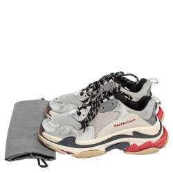 Pre Owned Balenciaga Multicolor Mesh And Leather Triple S Sneakers Size 41