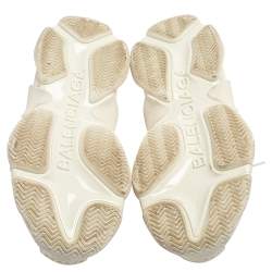 Pre Owned حذء رياضي بالنسياغا تريبل أس سويدي ونايلون أبيض مقاس 41