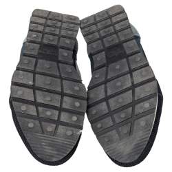 Pre Owned حذاء رياضي بالنسياغا ريس رانر شبكة زرقاء وجلد عنق منخفض مقاس 43