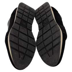 Pre Owned Balenciaga Black Mesh And Leather Race Runner Low Top Sneakers Size 44